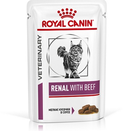 Royal Canin Renal ветеринарная диета консервы для кошки ренал с говядиной 85 гр. 